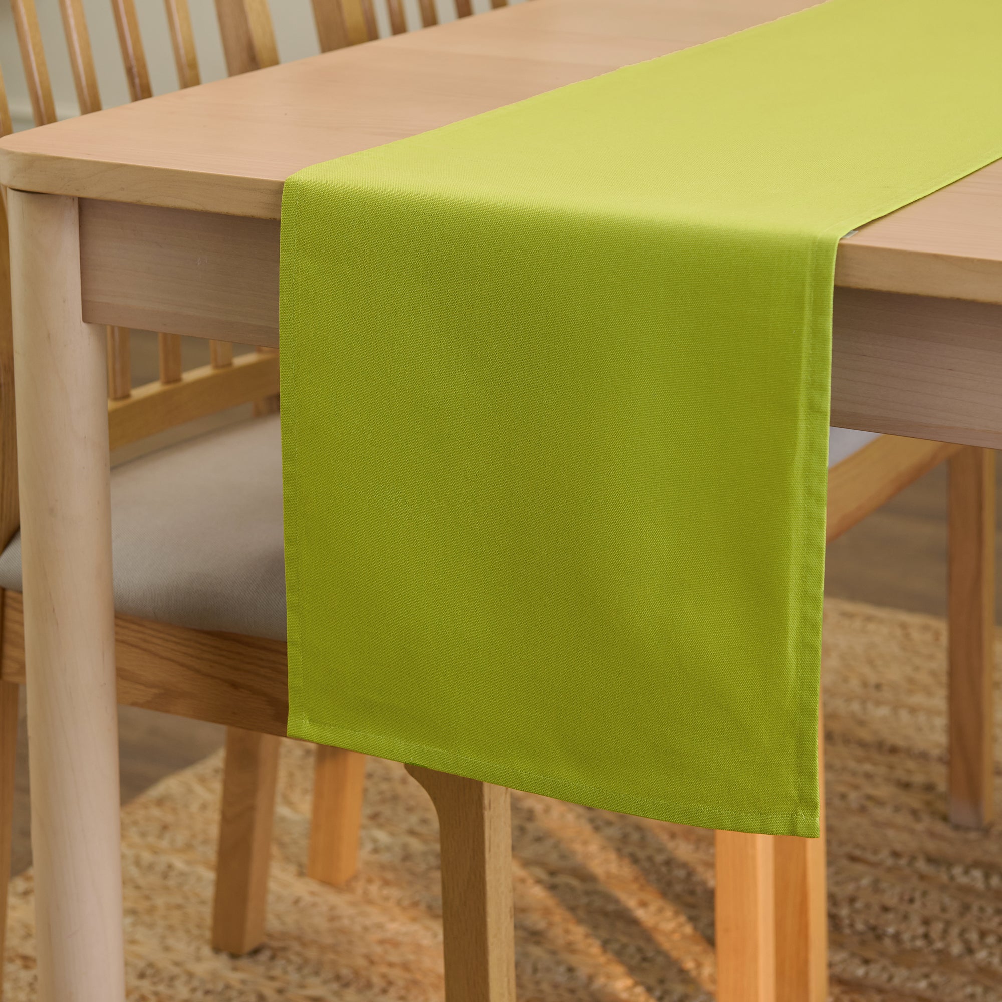 Cotton Lime Green Table Runner (Pack of 1)