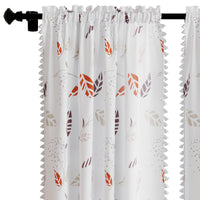 Polyester Boho Leaves Curtain (Pack of 2)
