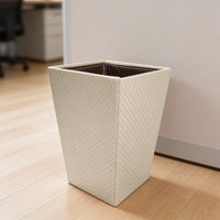 PU-Leather Cream Leather Dustbin