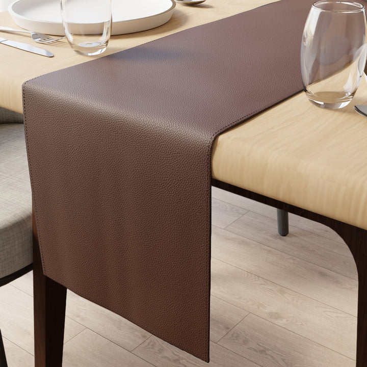 PVC Leather Chocolate Table Runner (Pack of 1)