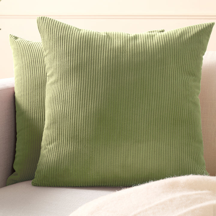 Corduroy Sage Cushion Cover (Pack of 2)