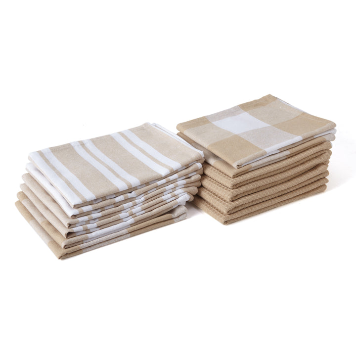 Cotton Beige Kitchen Towel (Pack of 12)