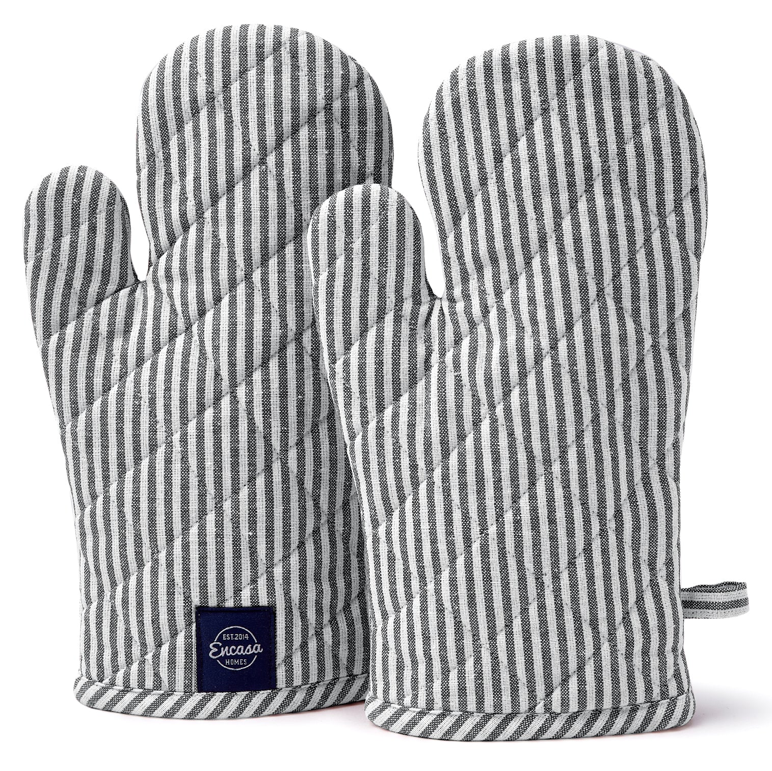RC Yarn-Dyed Ticking Black Oven Gloves (Pack of 2)