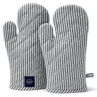 RC Yarn-Dyed Ticking Black Oven Gloves (Pack of 2)
