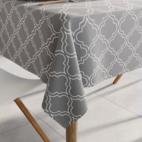 Cotton Grey Tiles Table Cloth (Pack of 1)
