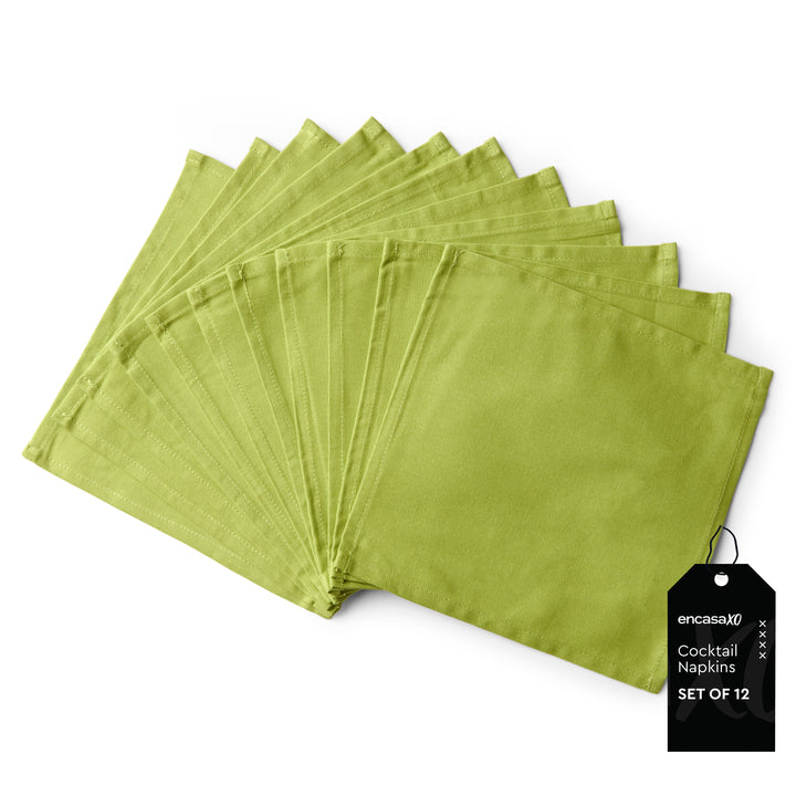 Cotton Lime Green Table Napkins (Pack of 12)