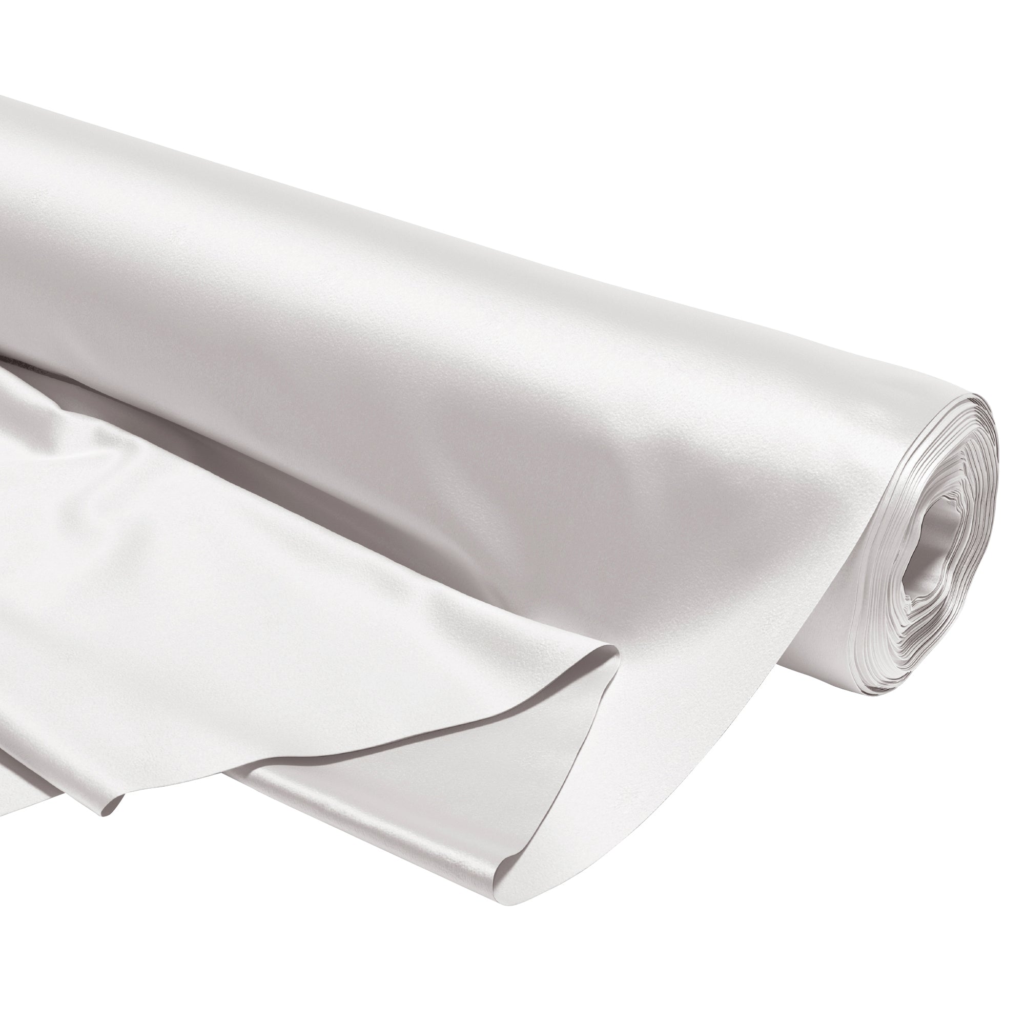 Satin Polyester Silk White Fabric