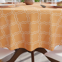 Cotton Peach Tiles Table Cloth (Pack of 1)
