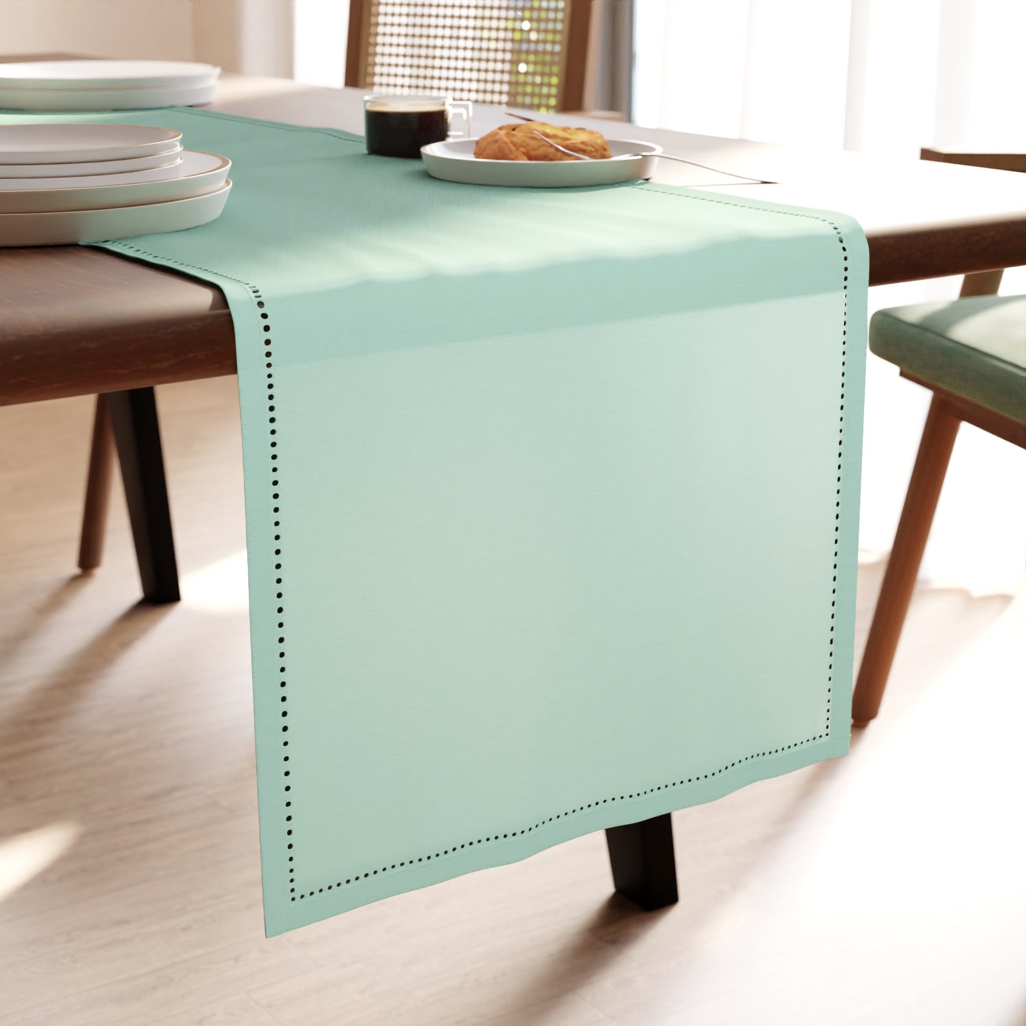 Cotton Mint Green Table Runner (Pack of 1)