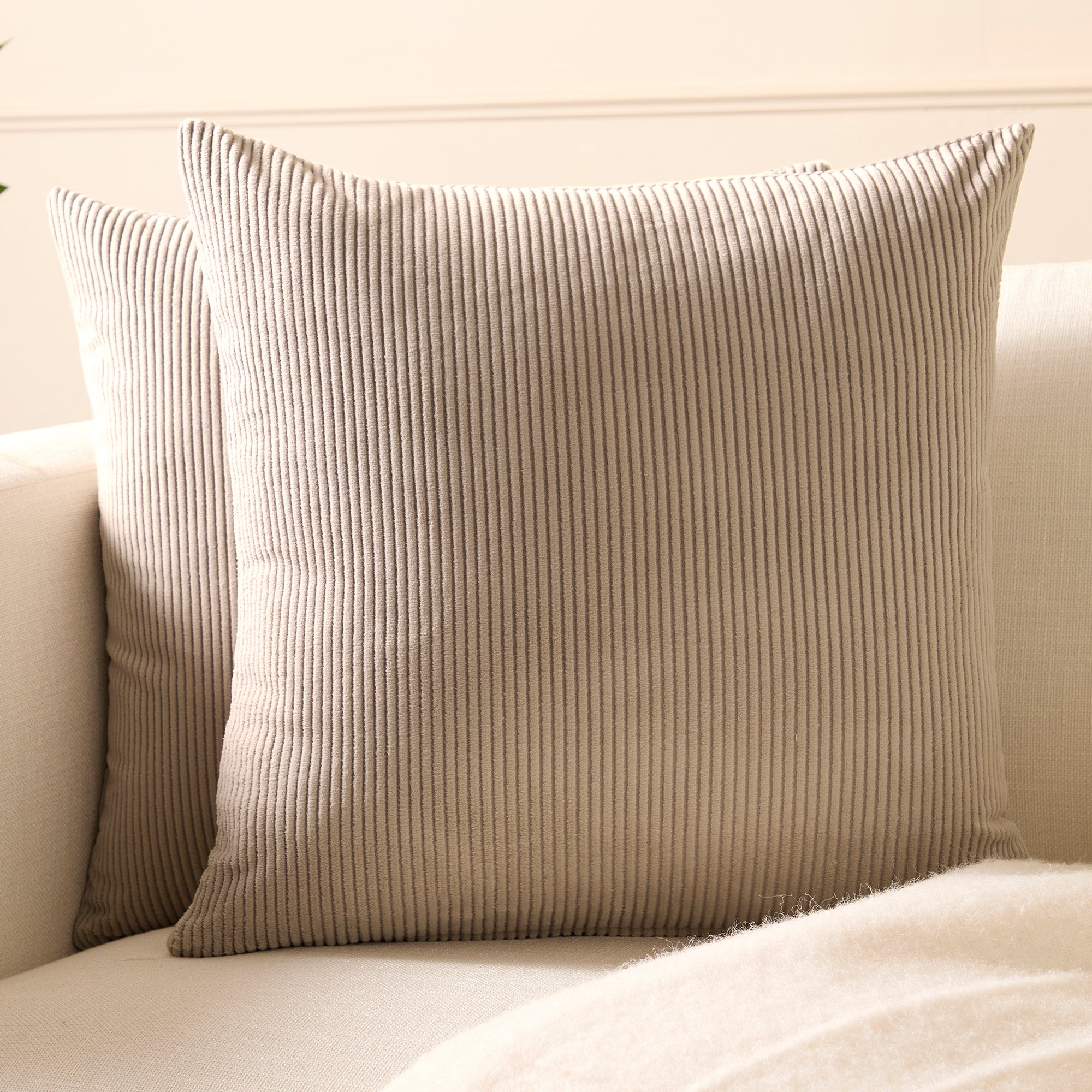 Corduroy Light Taupe Cushion Cover