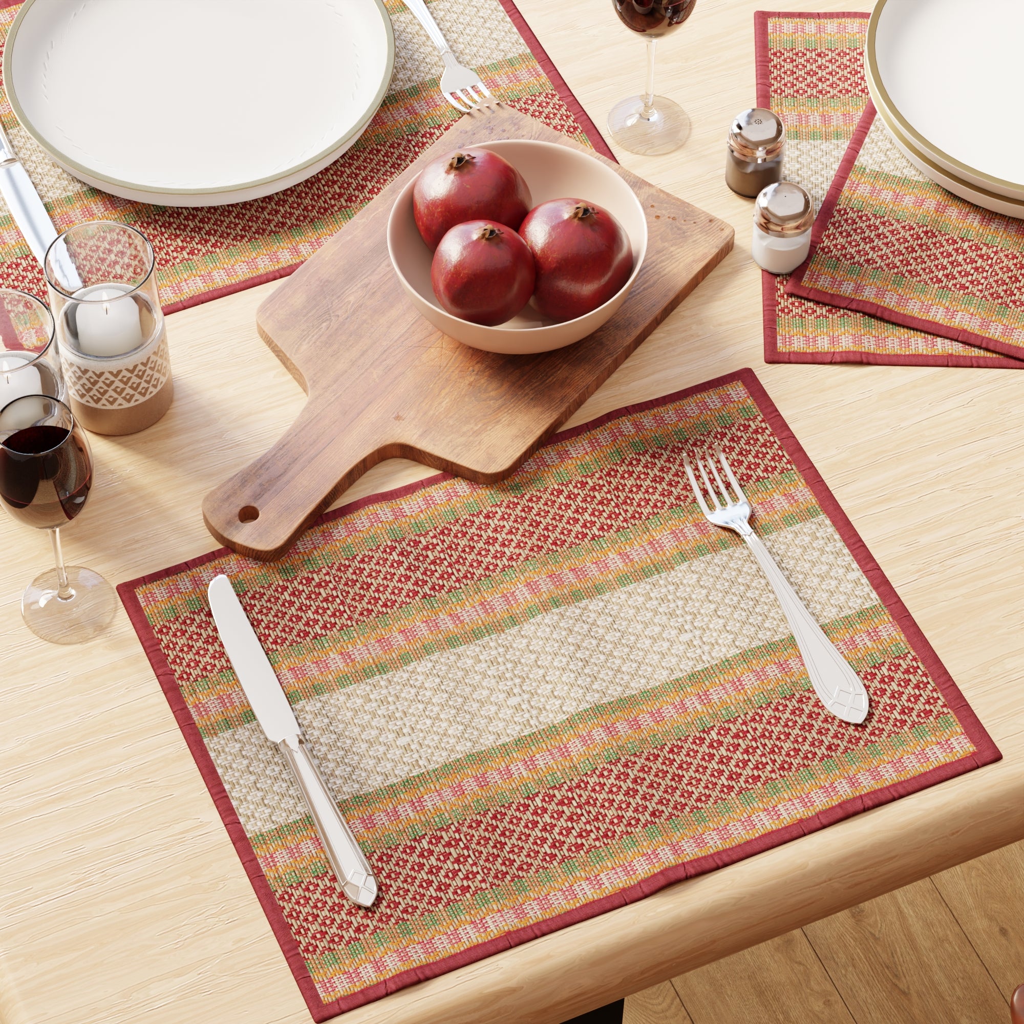 Madur Kathi Red Placemat (Pack of 4)