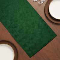 Quilted Velvet Forest Green Table Runner