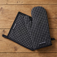 Cotton Butcher Checks Black Oven Glove & Pot Holder