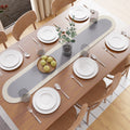 Cotton Light Grey & Off White Table Runner (Pack of 1)
