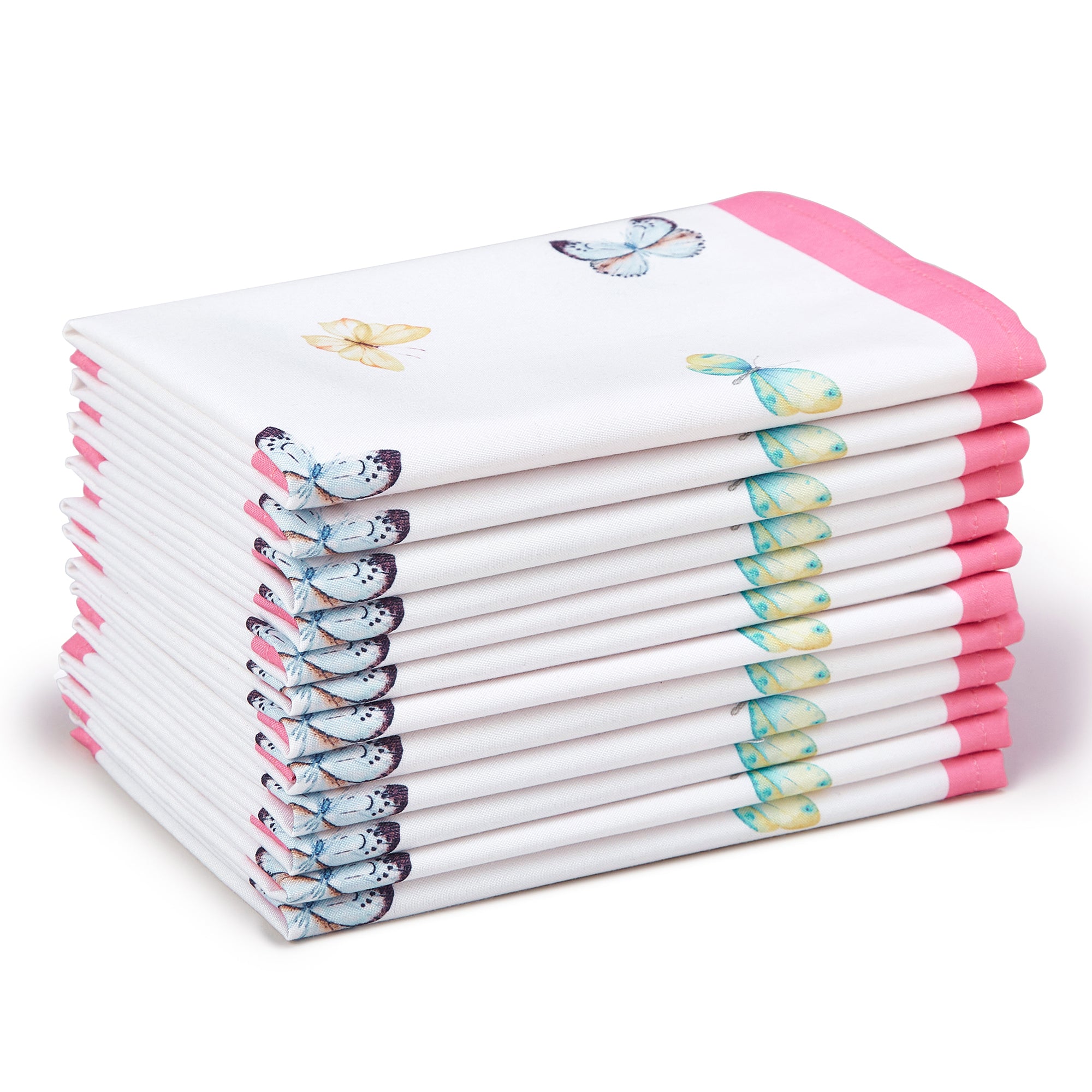 Spun Polyester Pink Butterflies Table Napkin