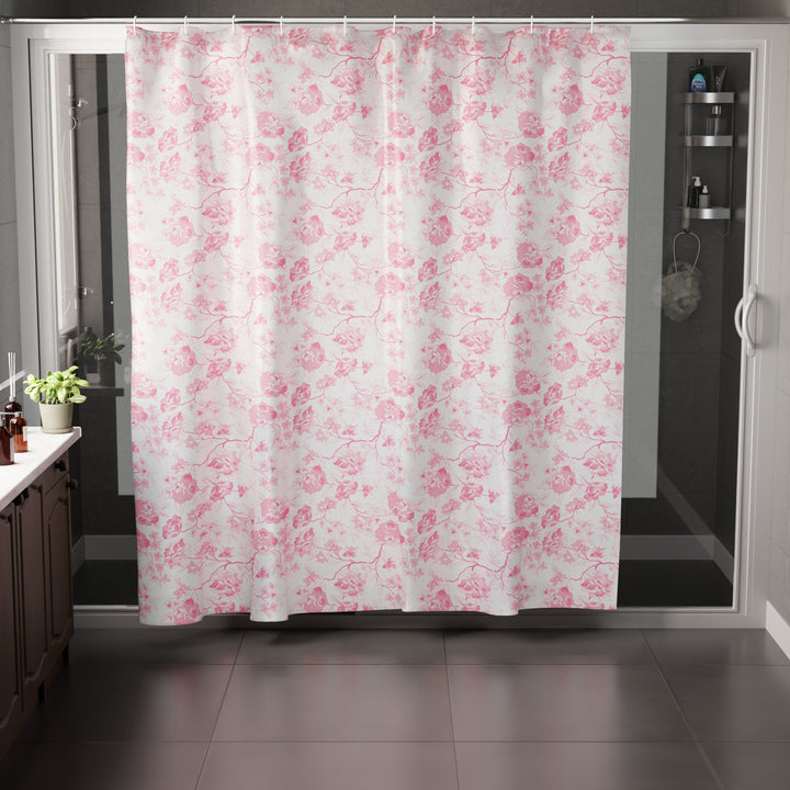 Polyester Carnations Shower Curtain (Pack of 1)