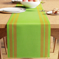 Cotton Ladder Green Table Runner (Pack of 1)