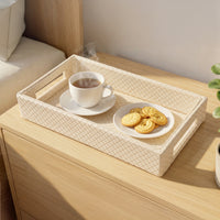 Leather Cream Leather Serving Tray