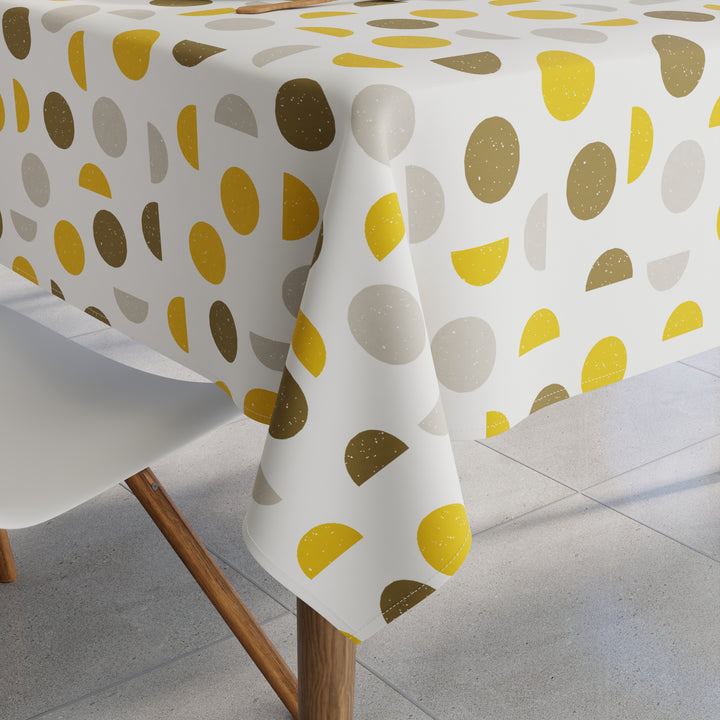 Cotton Yellow Moon Table Cloth (Pack of 1)