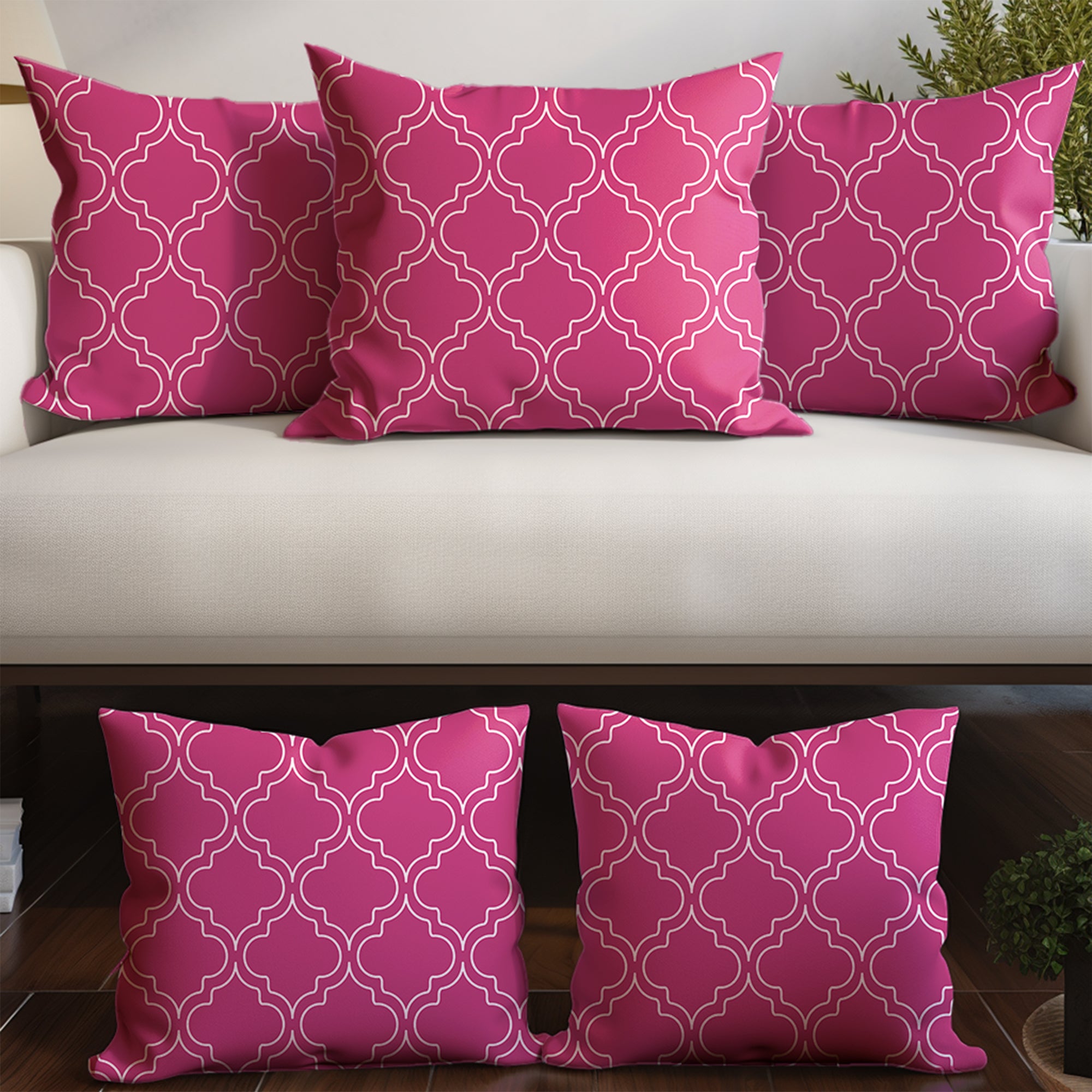 Micro Hot Pink Trellis Cushion Cover