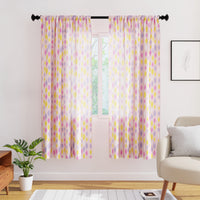 Polyester Teardrops Pink Curtain (Pack of 2)