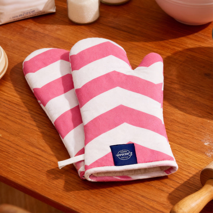 20s Sheeting ZZ Magenta Oven Gloves (Pack of 2)