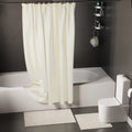 Polyester ZZ Cream Combo Shower Curtain + Bathmat