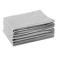 Cotton Ticking Black Table Napkins (Pack of 6)