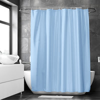Polyester Blue Shower Curtain (Pack of 1)