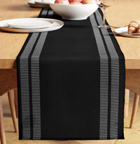 Cotton Ladder Black Table Runner (Pack of 1)