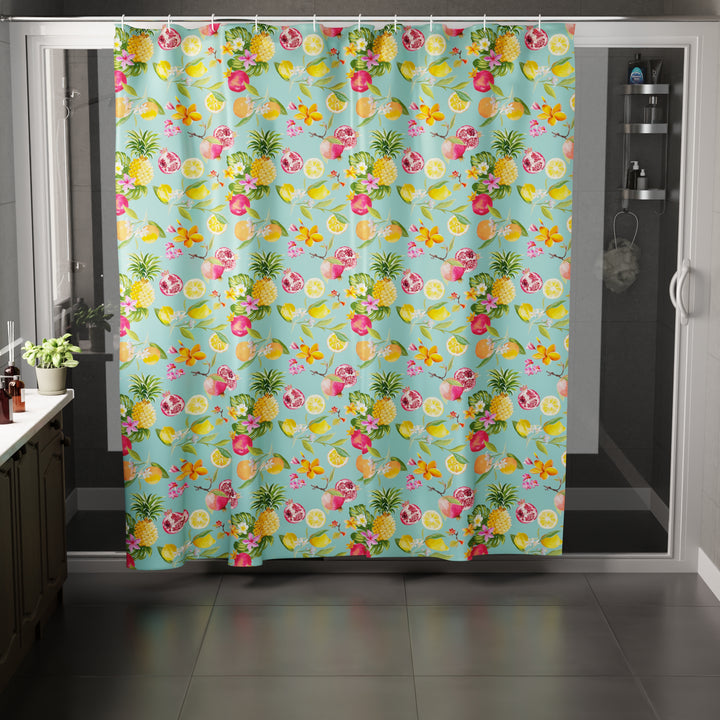 Polyester Pineapple Shower Curtain (Pack of 1)