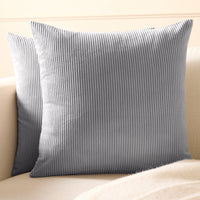 Corduroy Grey Cushion Cover (Pack of 2)