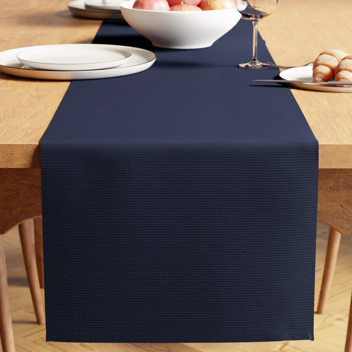 Cotton Solid Navy Blue Table Runner (Pack of 1)