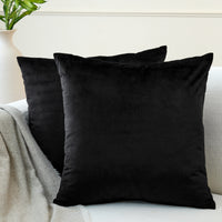 Velvet Black Cushion Cover (Pack of 2)