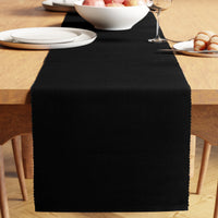 Cotton Solid Black Table Runner (Pack of 1)