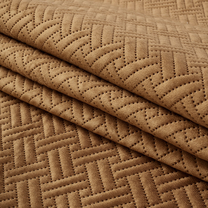Quilted Polyester Fabric Brown Fabric