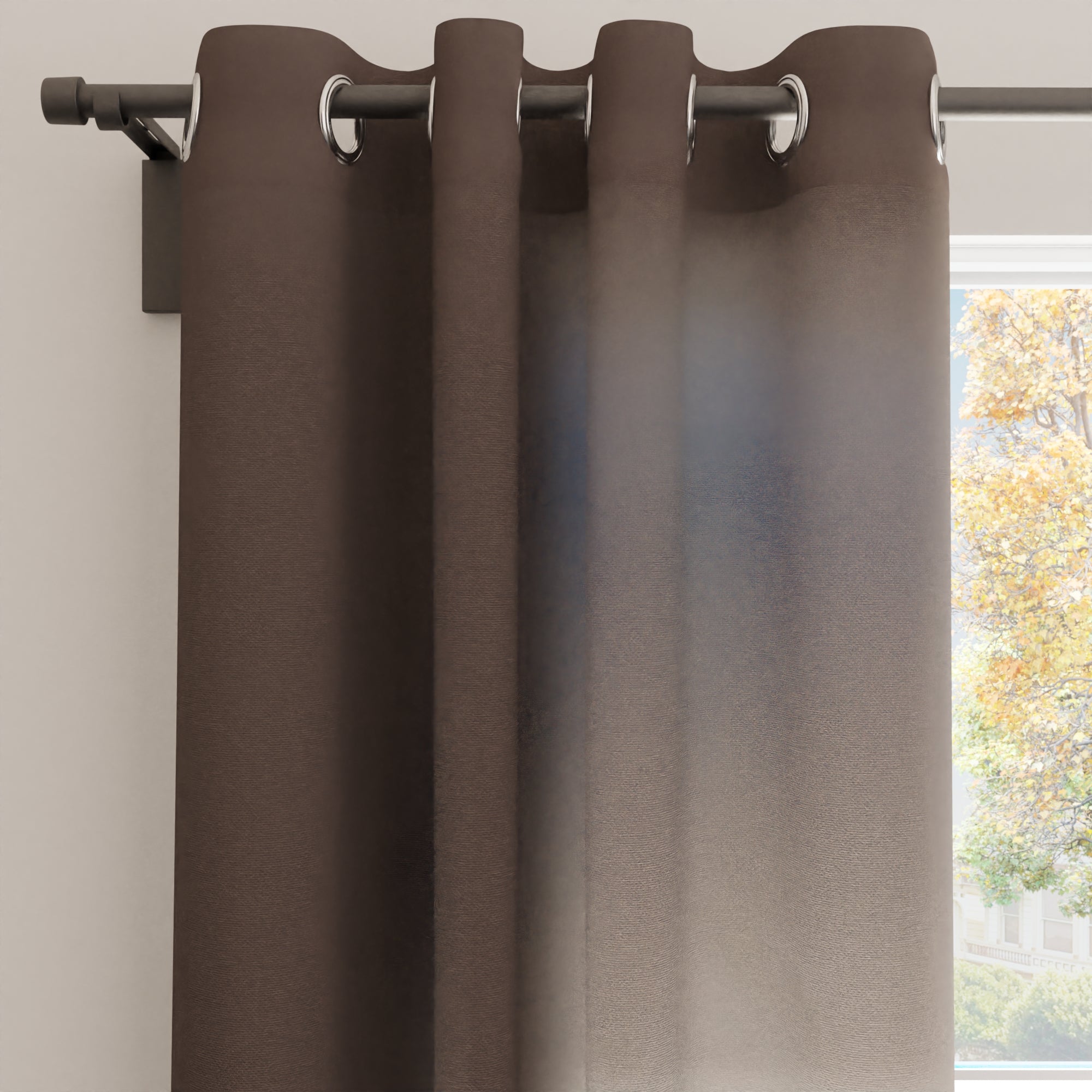 Canvas Taupe Curtain (Pack of 1)