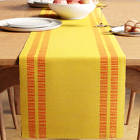 Ribbed Cotton Ladder Lemon Table Runner (Pack of 1)