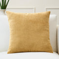 Chenille Solid Mustard Cushion Cover (Pack of 1)