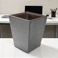 Faux Leather Grey Leather Dustbin