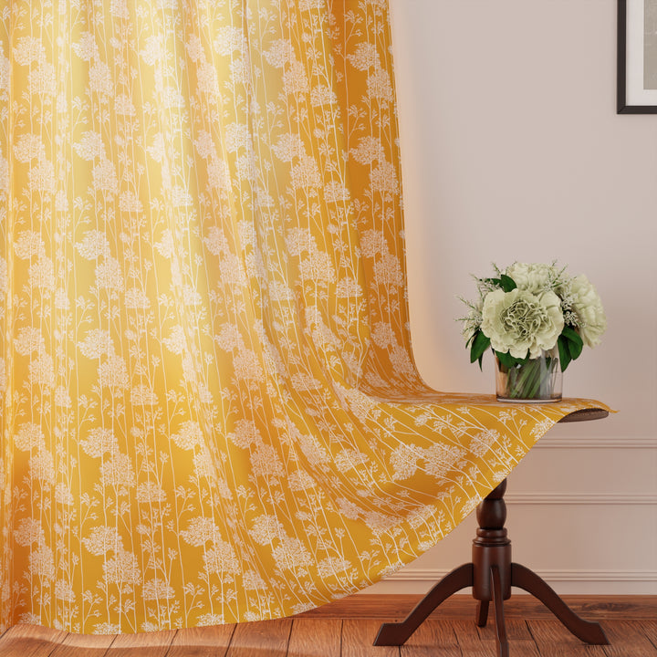 Polyester Blotch Mango Curtain (Pack of 2)