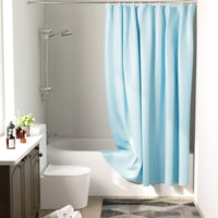 Polyester ZZ Light Blue Shower Curtain (Pack of 1)