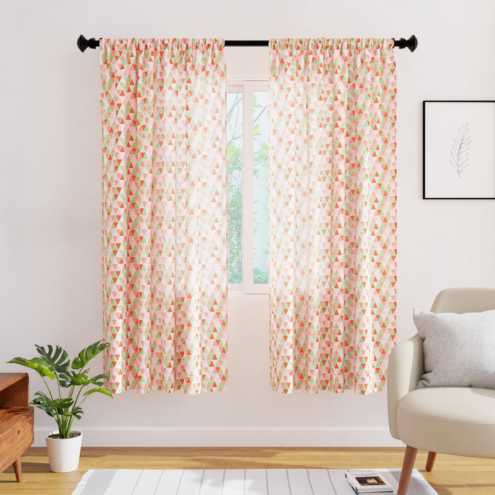 Polyester Triangles Tomato Curtain (Pack of 2)