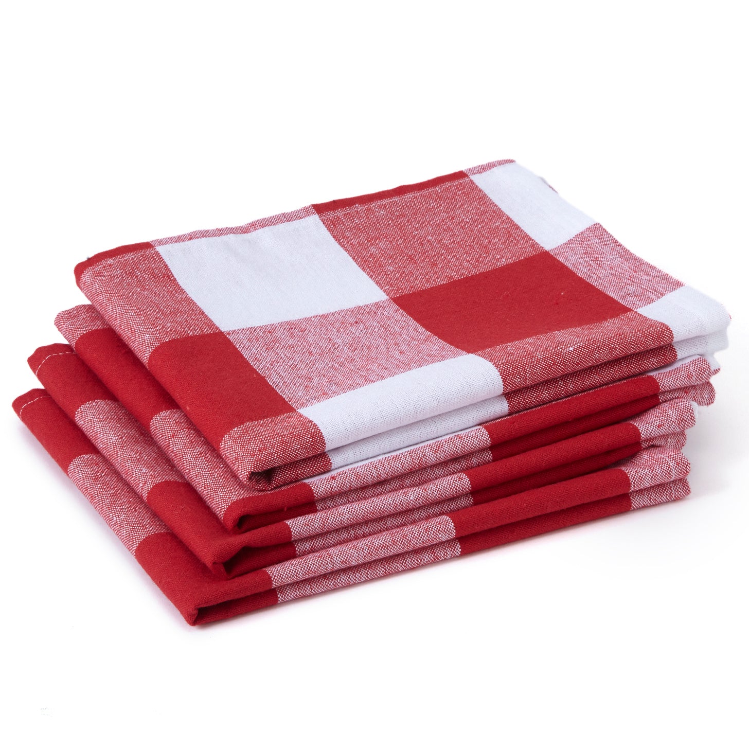 Cotton Buffalo Red Checks Kitchen Towel (Pack of 4)