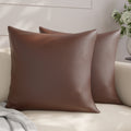 Faux Leather Chocolate Cushion Cover (Pack of 2)