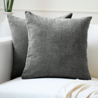Chenille Grey Cushion Cover (Pack of 2)