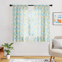 Polyester Teardrops Turq Curtain (Pack of 2)