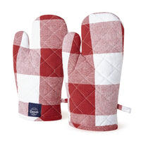 Cotton Buffalo Red Checks Oven Gloves (Pack of 2)