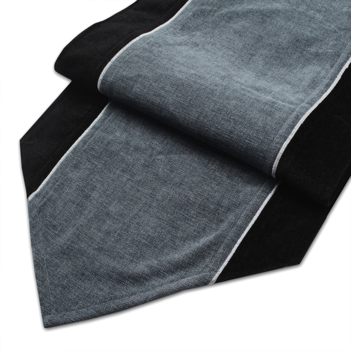 Cotton Black & Denim Table Runner (Pack of 1)