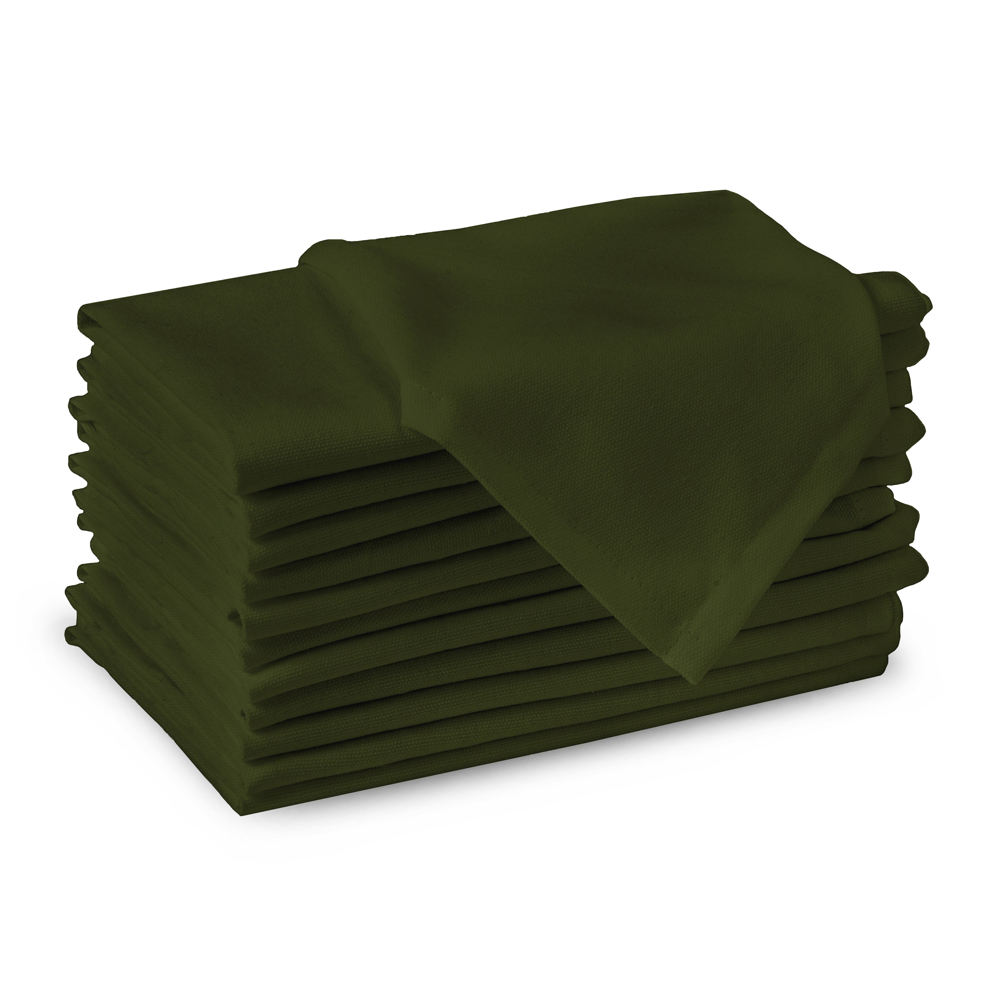 Cotton Leaf Green Table Napkins (Pack of 12)